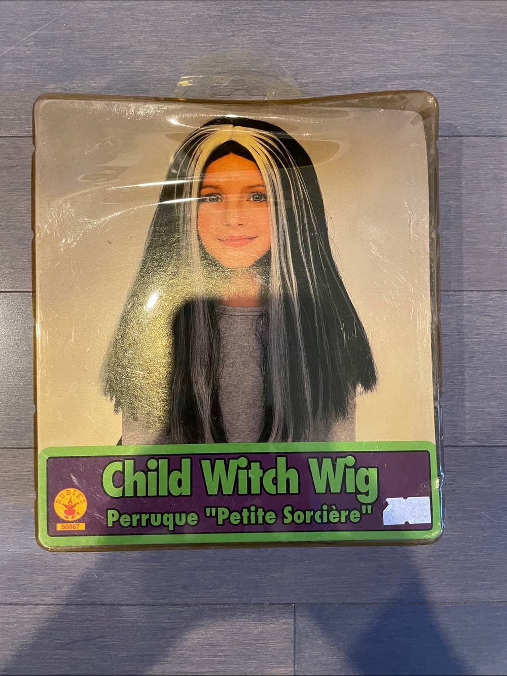 Rubie's Black Wig with Blonde Front Streaks - Child Witch Style